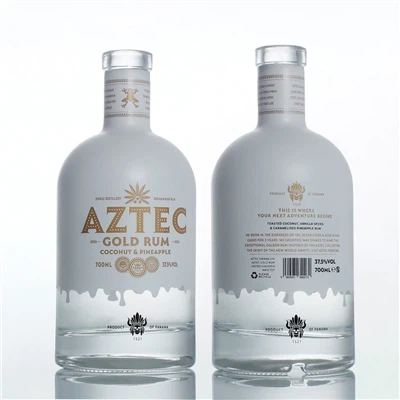 700ml sérsniðin prentun romm áfengis glerflaska, bartoppur
