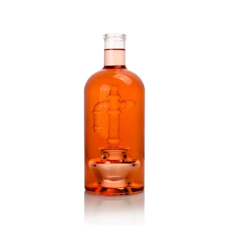 3D innbyggð léttir list Borosilicate Spirit Bottle